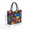  Colorful Patchwork Tote Bag Casual Large Capacity Shoulder Bag for Daily Use