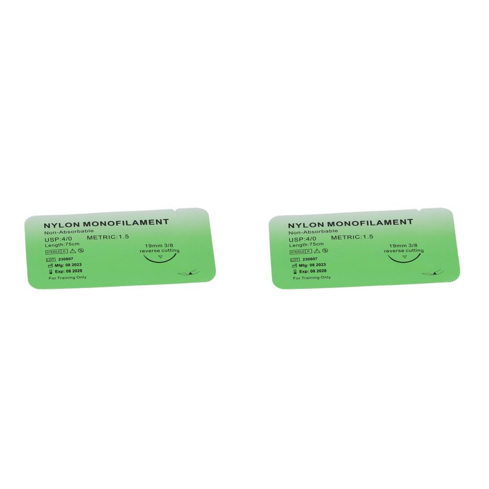 4/0 Medical Thread Suture Nylon Silk Veterinary Practice Suture Kit Non-injured for Medical Students Education