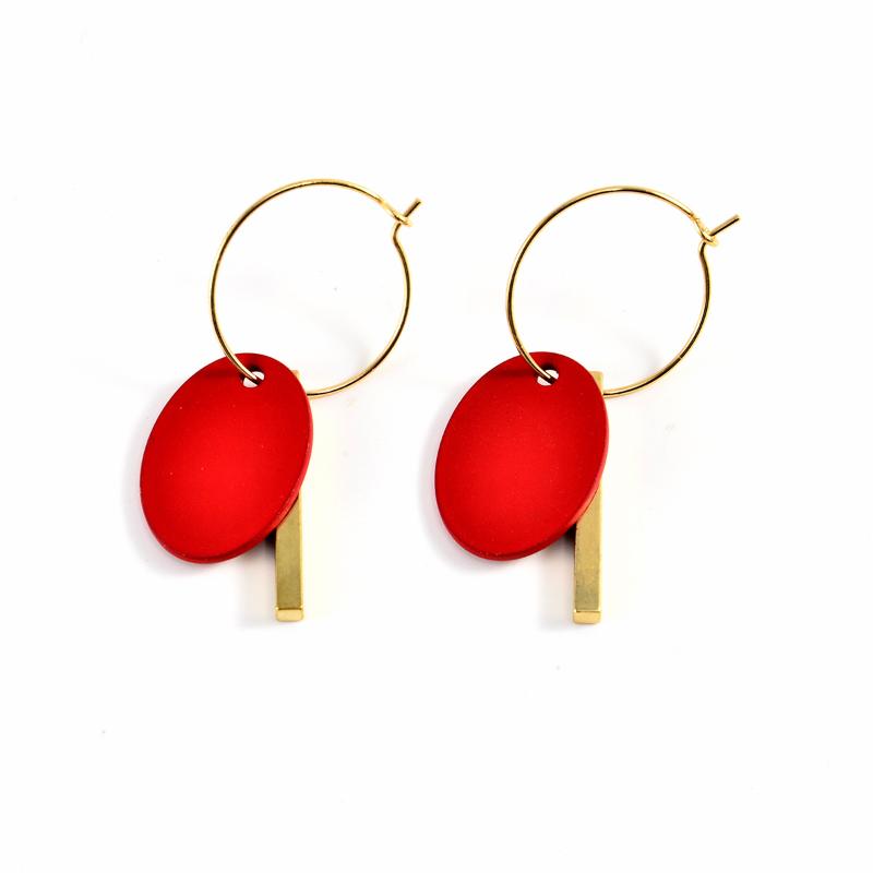 Trendy Charm Alloy Mom Earrings Round Splice Long Strip Design Elegant Jewelry for Mother Daily Work Wear