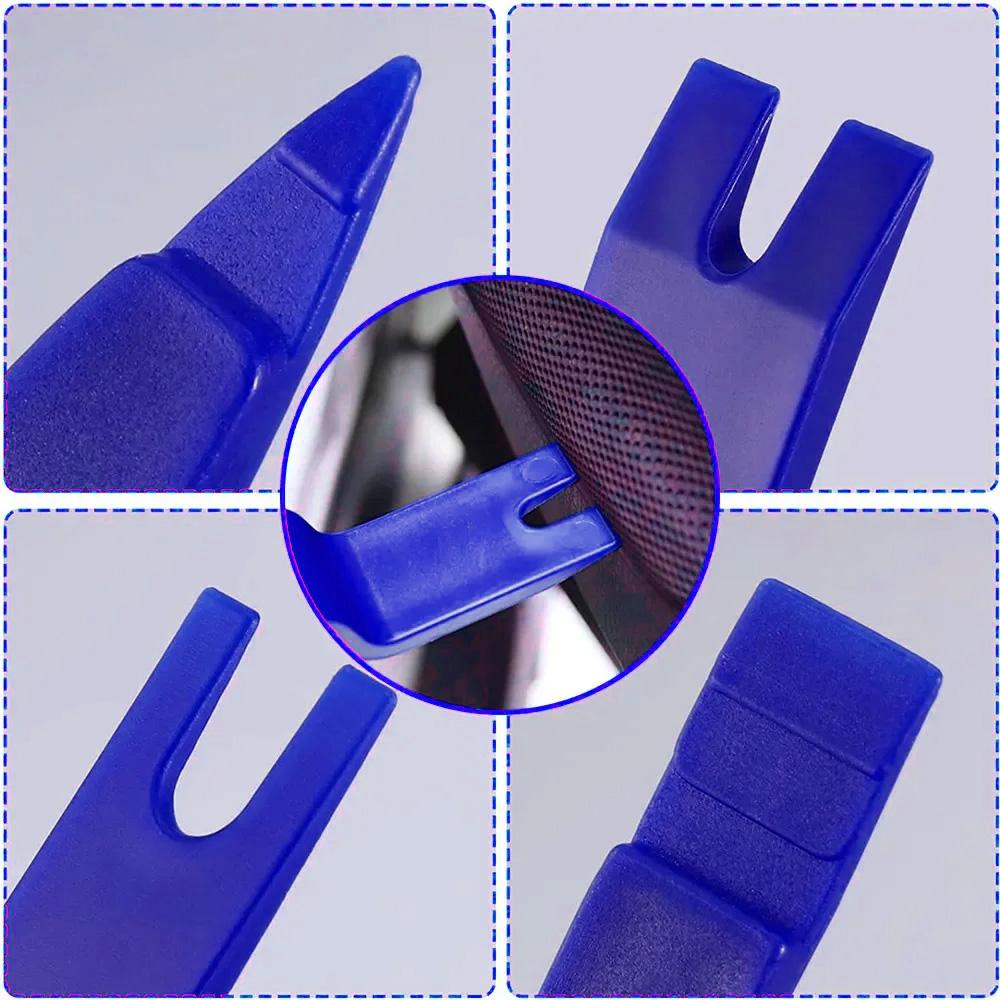Trim Dash Removal Installer Hand Tool Blue 5set Portable Car Panel Removal Tool Kit Nail Puller Radio Audio Door Pry Repair Clip