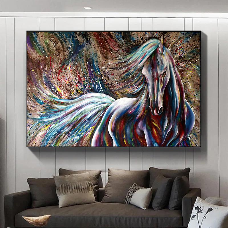 Handsome Horse Painting Canvas Poster Animals Wall Art Pictures for Living Room Bedroom Playroom Modern Home Decor