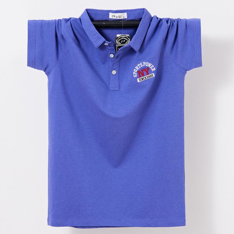 T-shirt da uomo a maniche corte con risvolto taglie forti. Polo oversize. T-shirt a mezza manica casual da lavoro in cotone sottile