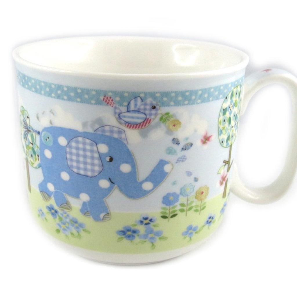 Les Trésors De Lily [L1962] - Set repas enfant céramique 'Eléphant' bleu (3 pièces)