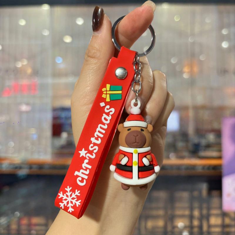 New Christmas Cartoon Keychain Bag Pendant Exquisite Santa Claus Car Keychain Small Gift