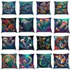 Luxury Home Decoration Pillowcase Car Living Room Sofa Cushion Cover Marine Life Painting Pattern Cushion Cover