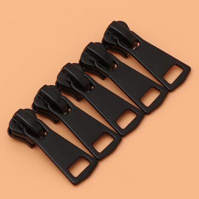 10pcs Black Zipper Puller Head Resin Clothing Bag Zips Zipper Slider  for Replacement Parts