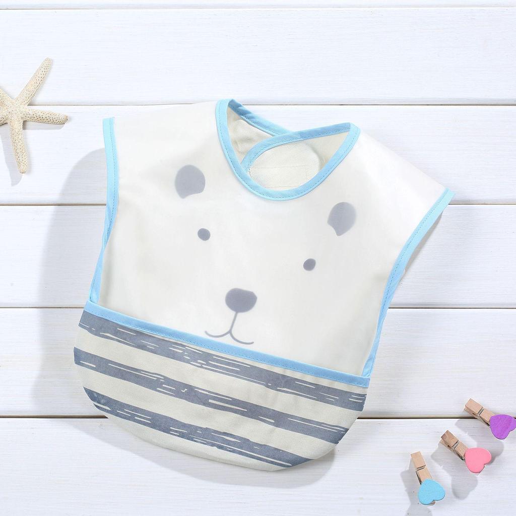 Waterproof Baby Drool Bib with Pocket - Wash-Free Design