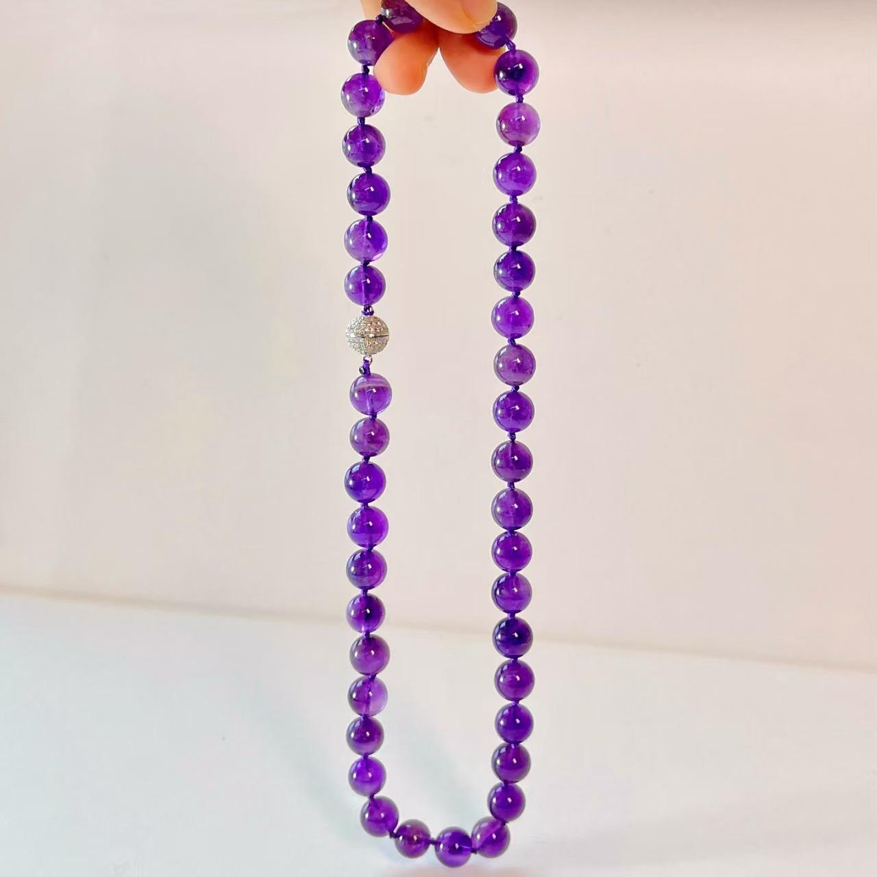 Vintage Natural High Quality Amethyst Necklace Clavicle Chain