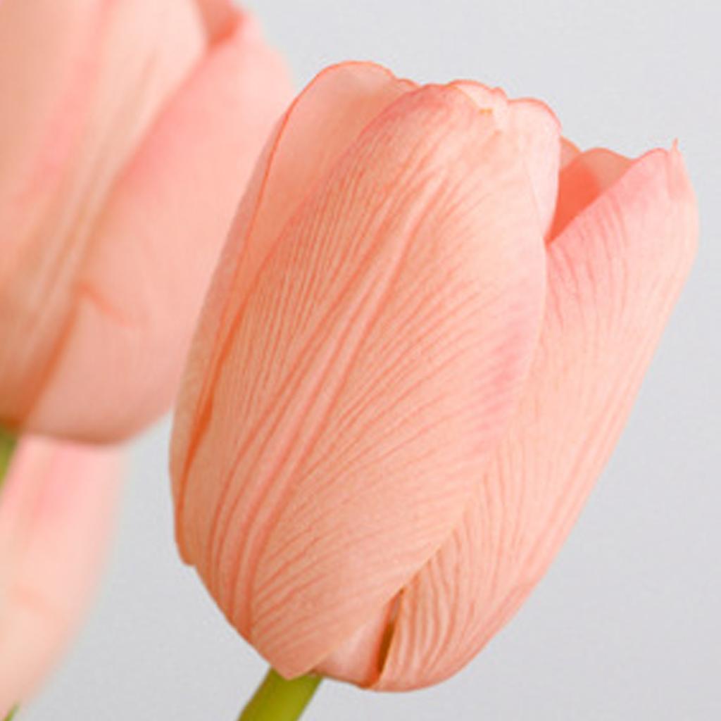 Artificial Tulip Flower Real Touch Fake Tulip for Home Kitchen Wedding Decoration Faux Floral Decor Light Pink