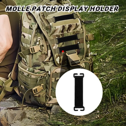 Patch Display Holder with 4 Soft Patch Strips, Portable Molle Attachment, Multifunctional Molle Patch Display Strip, Badge Backpack Molle System Acces