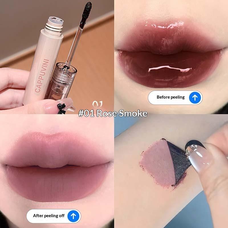

Cappuvini Lip Stain Tint Peel Off Mocha Brown Makeup Tear-Off Dye Lipstick Waterproof Matte Rose Long Lasting Lip Gloss Cosmetic