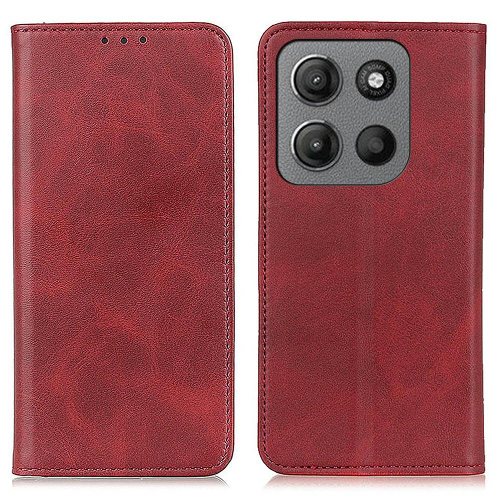 Чехол-книжка из спилковой кожи для Motorola Moto G15 4G E