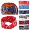 Breites Bandana Kreuzknoten-Kopfband Retro Paisley-Print Haarband Baumwollgefühl Turban Elastisches Kopfband Sport Fitness Streetwear