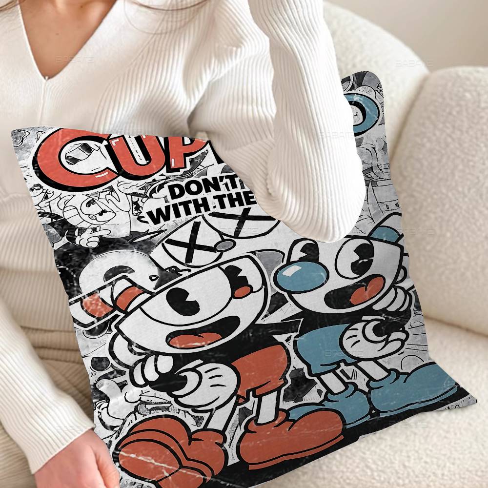 Cartoon Game C-Cuphead Cushion Cover Inches Farmhouse Decor Home Throw Pillow Covers For Couch Decorations