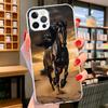 Animal Black Horse Cover Phone Case For iPhone 16 17 Air 15 14 Pro Max 16E Phone Case 13 Mini 12 11 7 SE 8 Print Pattern Fit Cas