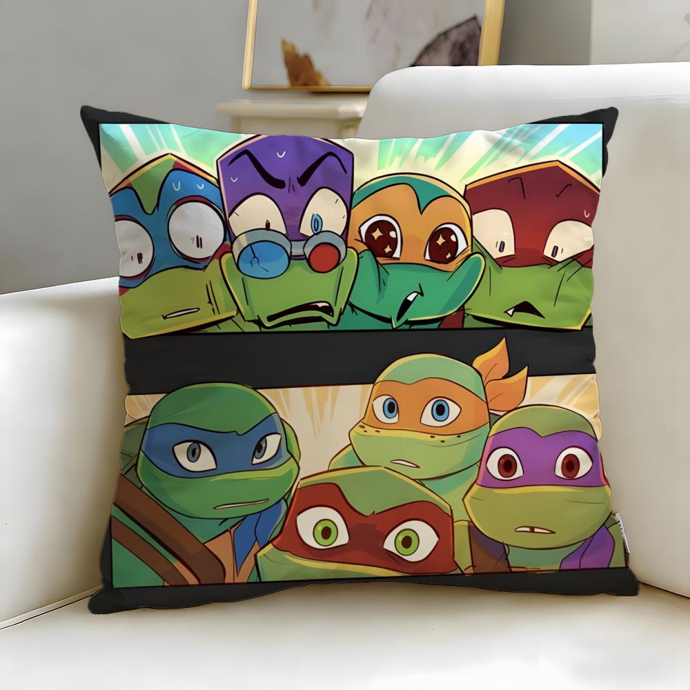 Cartoon Teenage Mutant Ninja Turtles Cushion Cover Soft & Easy-Wash Pillow Case – Versatile for Couch, Bed, Travel and Office
