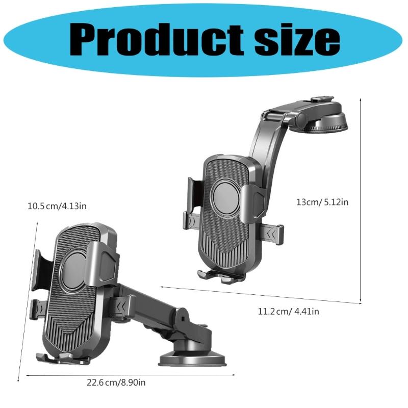 Dashboard Phone Holder Heat Resistant ABS Antislip Arms Vibration Proof Suction Base Design For All Car Models