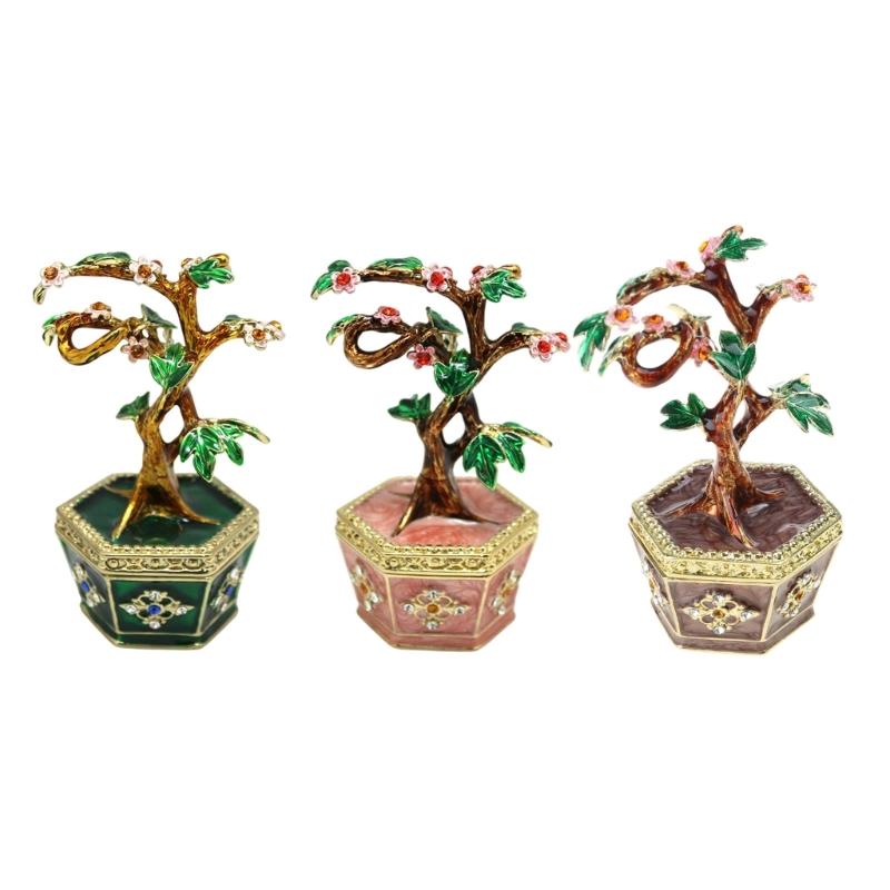 Money Tree Decoration Decorative Accessories Box with Cover Jewelry Storage Organizer Small Items Organization Case