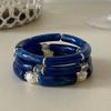 3Pcs/Set Multicolour Beads Resin Bracelet Punk Cuff Bracelet Set New Bamboo Pipe Bangles  Gifts