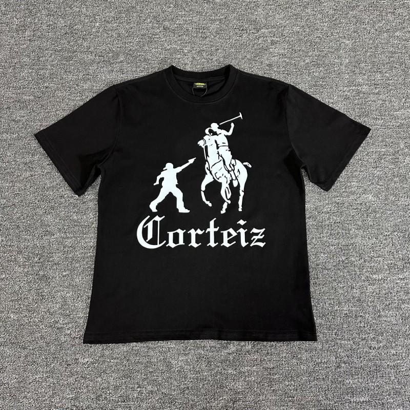 Corteiz Short Sleeve T-Shirt Mens Loose Fit Graphic Print Crew Neck Casual Streetwear Tee