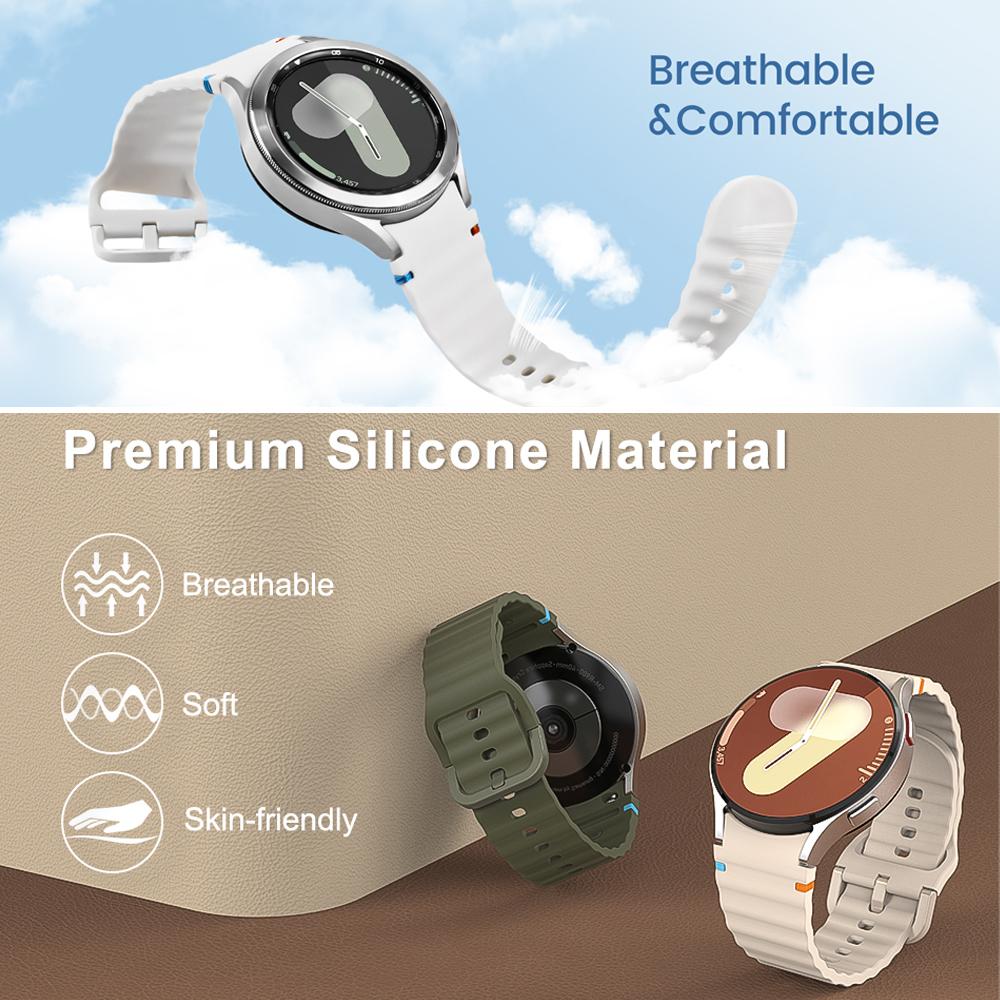 Replacement Strap For Samsung Galaxy Watch 7/6/5/4/FE 44mm 40mm Strap Silicone Watchbands Correa For Galaxy Watch 7 Bracelet