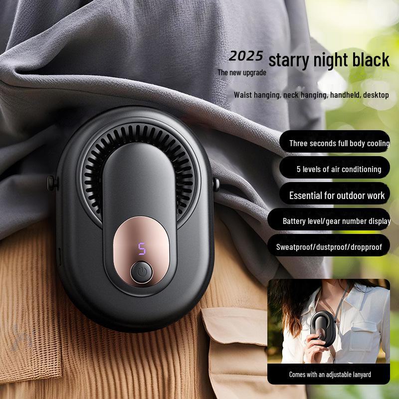 

USB-перезаряджуваний поясний вентилятор із підсвічуванням – потужне охолодження для літа на природі Standard