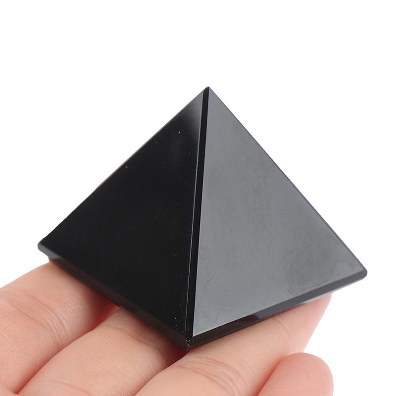 Obsidian Pyramid Natural Polished Surface Home Ornaments Desktop Decor