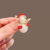 Sparkling Rhinestone Christmas Tree Brooch Faux Pearl Inlaid Fashion Holiday Pin for Scarf Bag Clothing Decor
