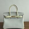 Kazilan color-blocking inseam version of crocodile pattern high-end hand-held platinum bag women's cross-border fashion versatile women's bag
