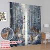 2pcs,2D Plane Printing Curtains Roller Blinds Snowman & Reindeer Versatile 100% Polyester (without Rod) Outdoor Decorations