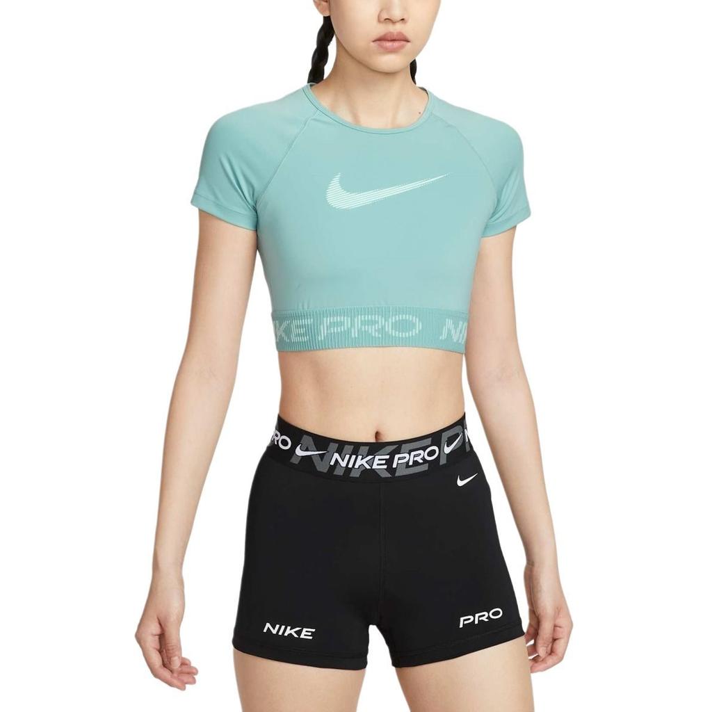 Nike Pro Women's Dri FIT Short Sleeve Cropped Graphic Top HV3674-017