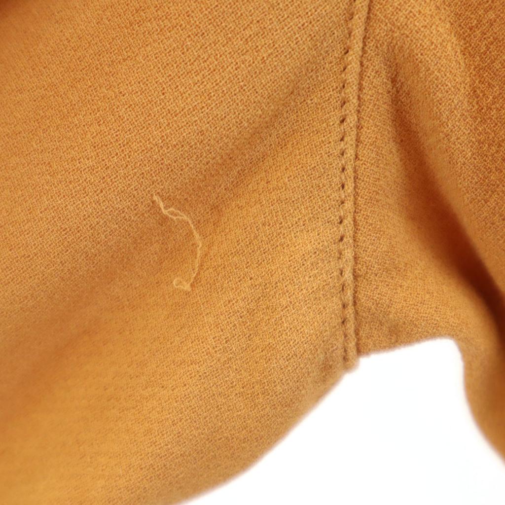 HERMES 90s French Silk Old Short sleeve shirt 42 Orange brown Women Used