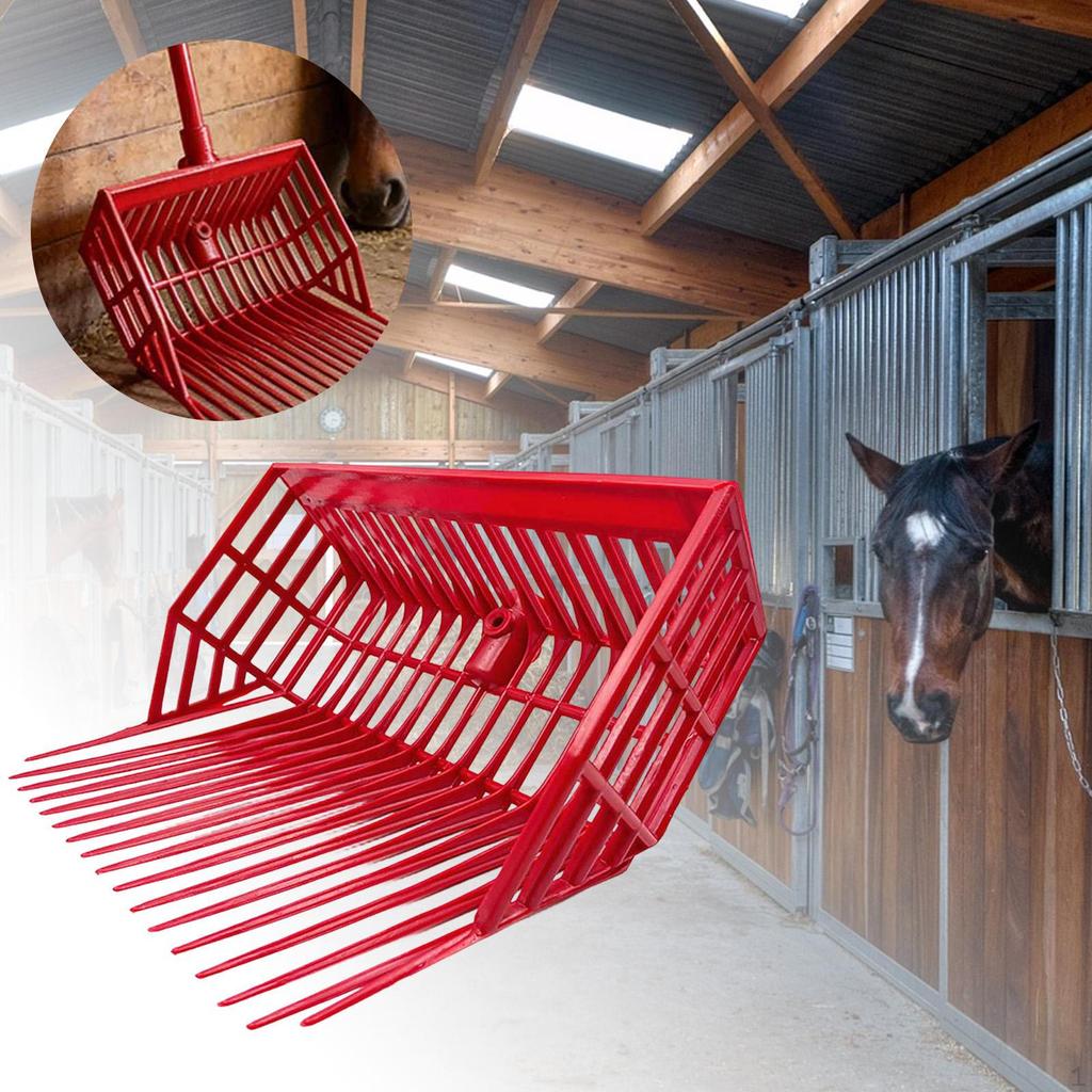 Pferdemistgabel Ersatzkopf Abgewinkelte Zinken Mistgabel Reinigungsgerät für Bauernhof Mist Ranch