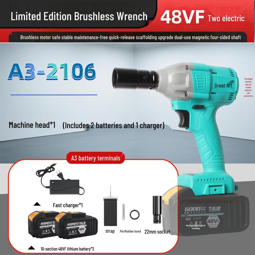 High Torque Rechargeable Electric Impact Wrench 2106 with Lithium Battery for Auto Repair & Woodworking
