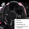 Car Steering Wheel Cover, 15 Inch Leather Breathable Auto Steering Wheel Protector, Comfortable Non-Slip Vehicle Steering Wheel Covers, Universal