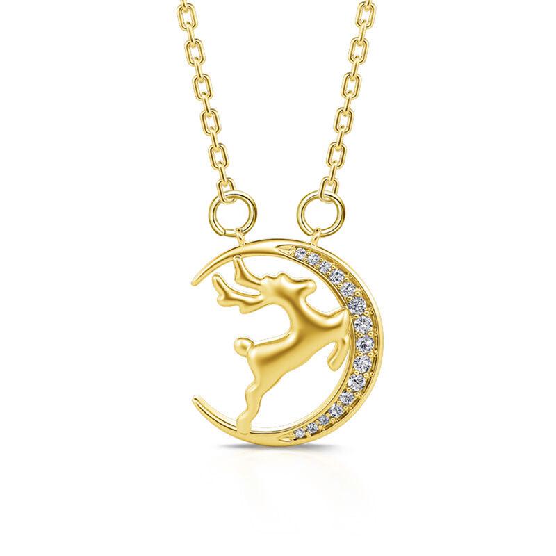 

Cao Shi Zircon Reindeer Moon Necklace - Festive Sweet Style Accessory