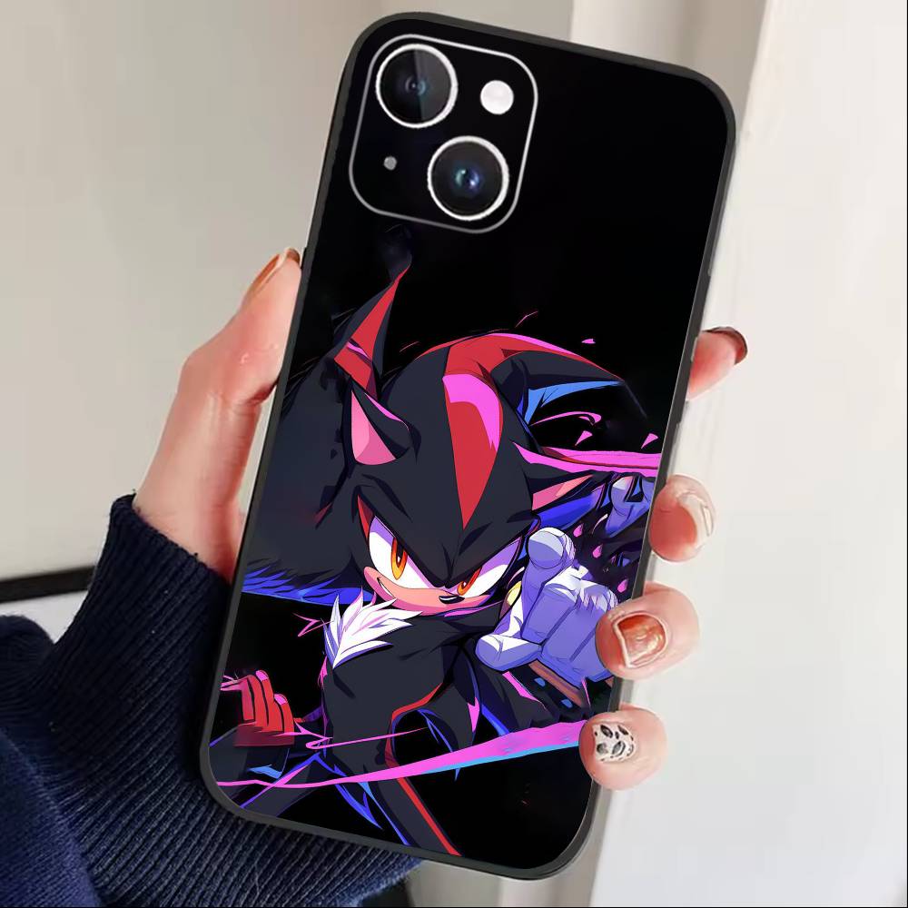 

P-Shadow the Hedgehog Phone Case For iPhone 16,15,14,13,12,17,Pro Max,Plus Silicone Black Case iPhone17promax