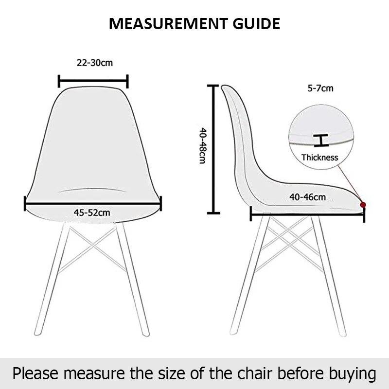 Velvet Fabric Shell Chair Cover Stretch Dining Seat Covers Slipcover Furniture Protector Hotel Home Office Living Room Removable