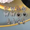 Handmade Rhinestone Alloy Jewelry: Butterfly, Flower, Rabbit, Bear Buttons & Pendants