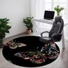 1pc Butterfly Print Carpet for Office Non Slip, Round Carpet, Soft & Comfortable, Carpet for Office, Lightweight Round Floor Mat