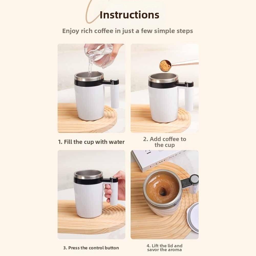 Temperature Measurement Automatic Stirring Cup Stainless Steel Liner Rotating Blender Cup Office