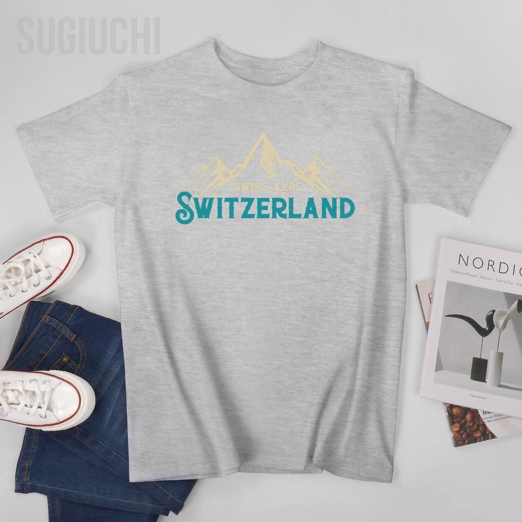 Unisex Switzerland Alps Vintage Mountains Swiss Souvenir Tshirt Tees Oneck T Shirts WoUnisex Boys 100 Cotton TShirt