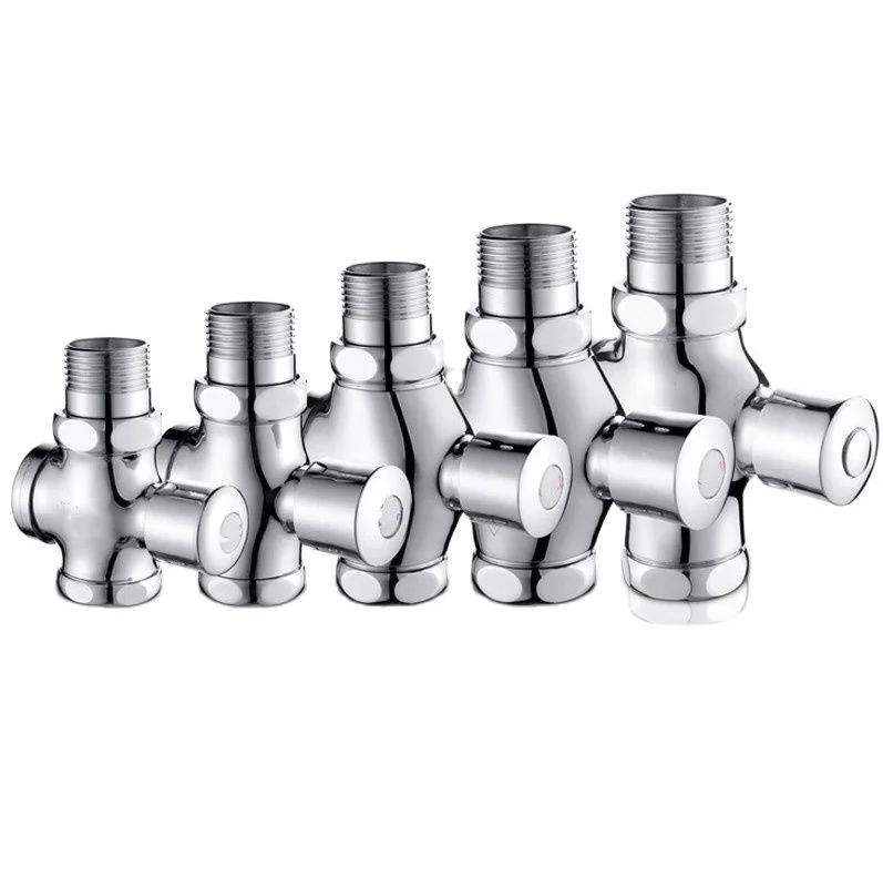 Lavatory Manual Urinal Flush Valves Copper Alloy Flush Valve 3/4" 1" Push Button Toilet Flush Valve Hand-pressed