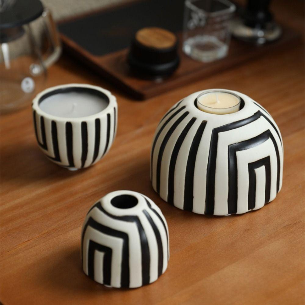 Creative Striped Candle Holder Retro Aroma Diffuser Home Decoration Candlestick  Party