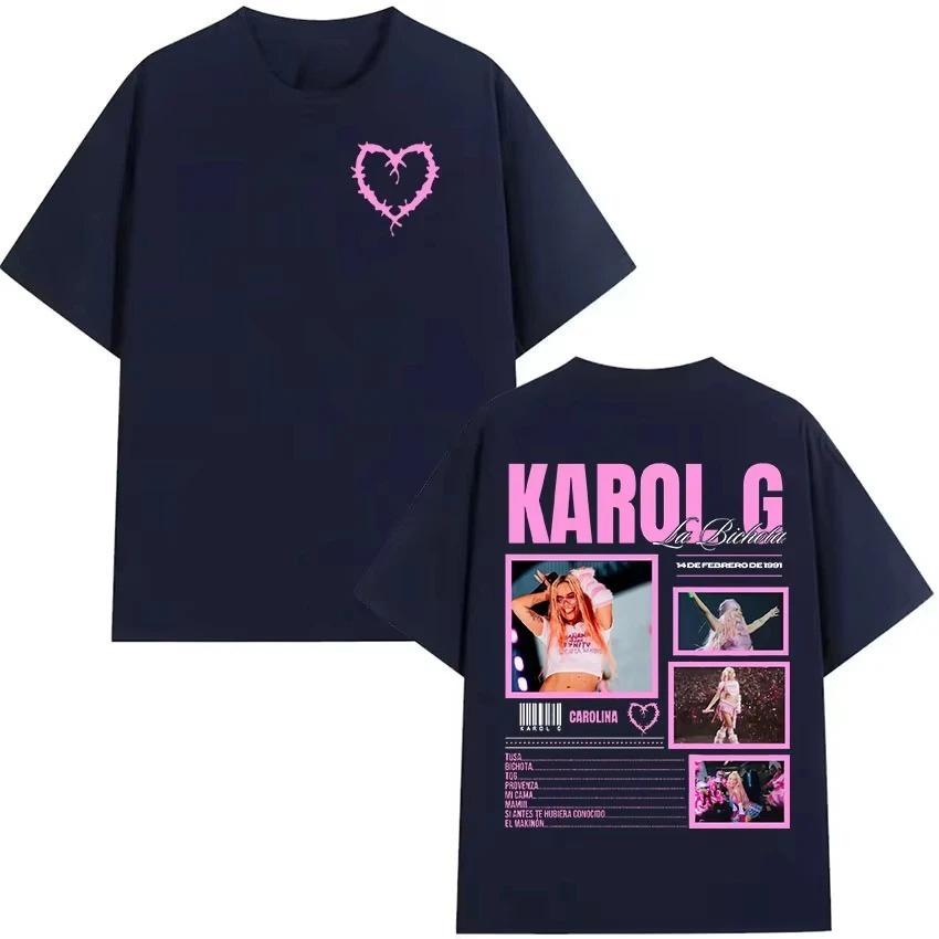 Singer KAROL G Tour 2026 Graphic T Shirt Unisex Retro Aesthetic Fashion Harajuku Cotton T-shirt Streetwear Oversized Tshirt