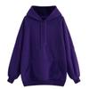 Women's Fashion Casual Solid Color Hooded Loose Fleece-Lined Thick Long Sleeve Sweatshirt
