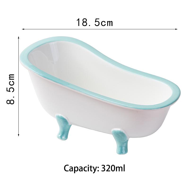 Creative Design Bathtub Shape Snack Salad Bowls Ceramic Dessert Bowl Modern Nordic Ceramic Fruit Bowl As picture