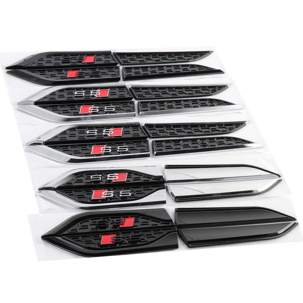 2pcs 3D ABS S5 SLINE ABT RS5 Badge Car Fender Side Wing Emblem Stickers Auto Modification Accessories for 113a Decoration Decalsa113
