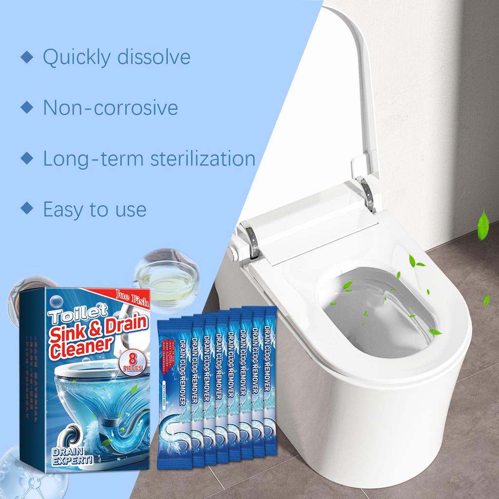 Jue-Fish Pipe Dredge Powder Pipeline Dredging Sink Deodorizer Drain Openers Powerful Clog Removal Unclogging Powder For Toilets Bathroom