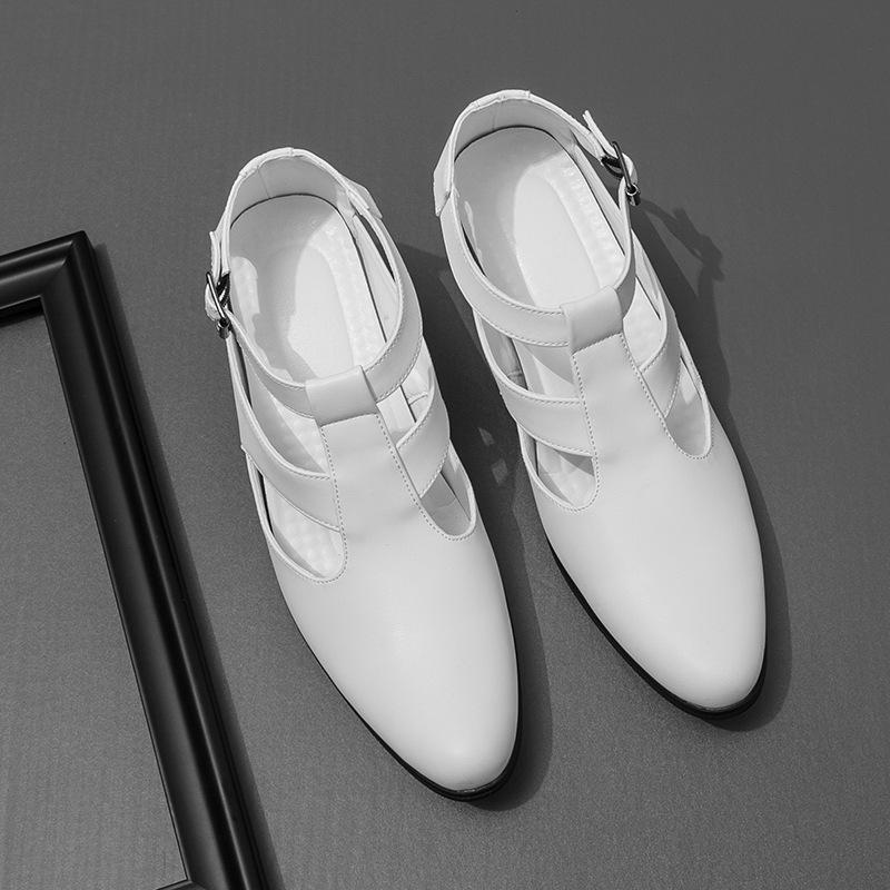 

Casual leather shoes men s summer new men s sandals foreign trade large size men s leather sandals fashion high heel Roman shoes 46